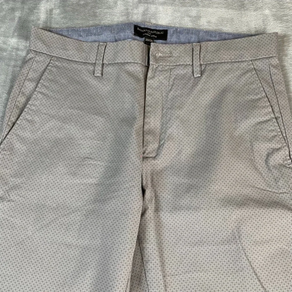 Banana Republic Mason Chino Pant 31x29 Paris Gray MicroPrint Cotton Stretch-READ